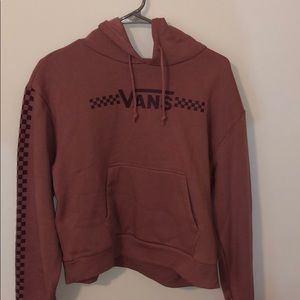 Pink cropped Vans hoodie